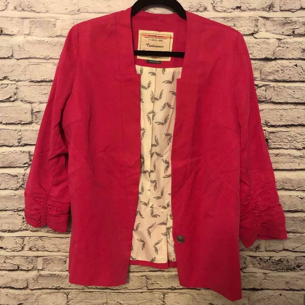 Cartonnier 1-button blazer in bright pink